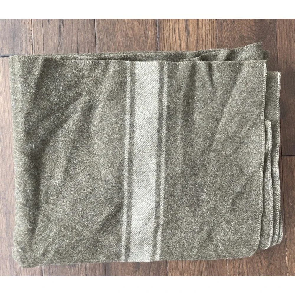 Genuine USGI Military 100% Wool Blanket Olive Drab Green 59x74 Surplus USA